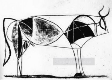 En blanco y negro Painting - El Toro Estado VII 1945 Picasso blanco y negro